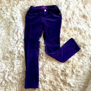 Gymboree purple skinny corduroy pants girls 7. Adjustable waist. Snap front.